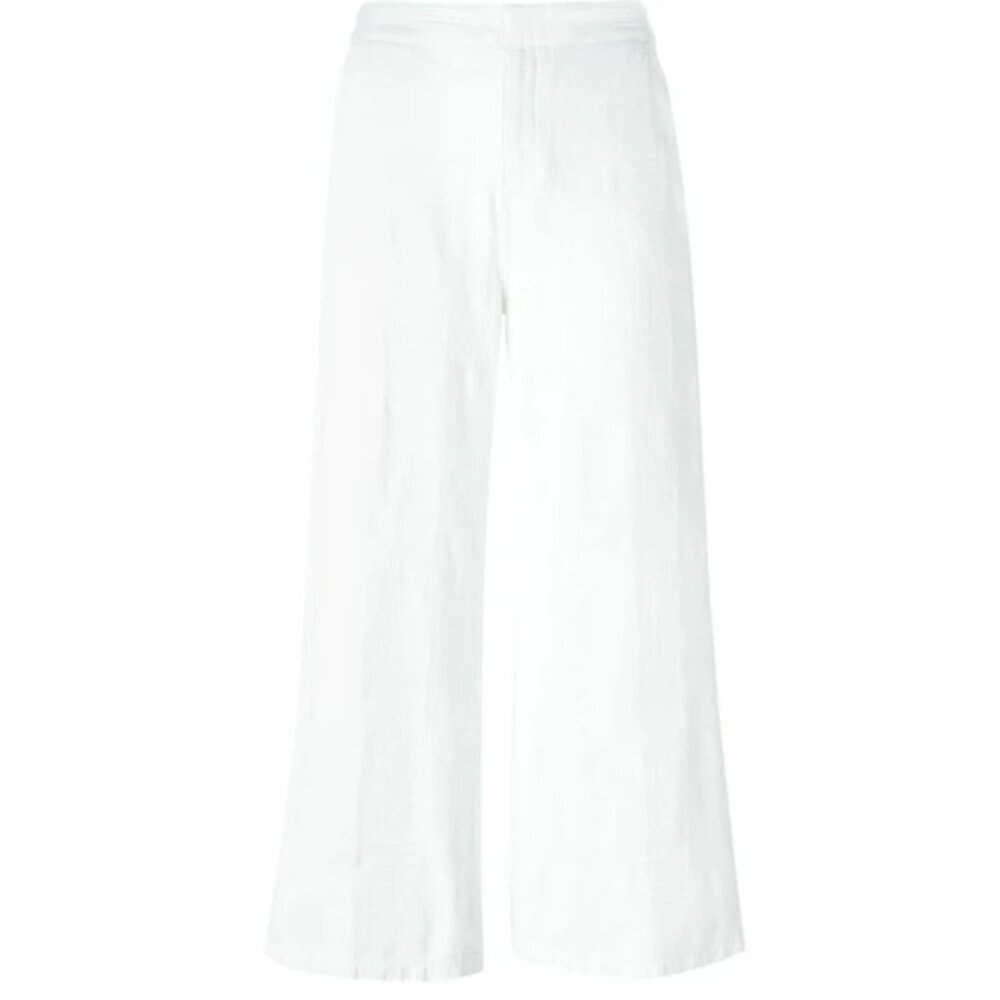 Tory Burch White Jacquard Wide Leg Crop Pant Womens 27 - Picture 12 of 13